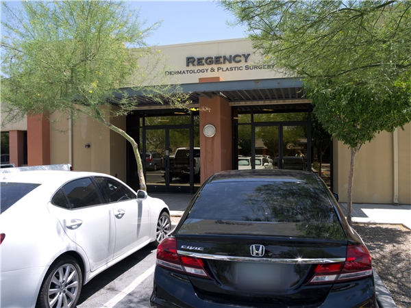 Regency Specialties Dermatology & Plastic Surgery exterior storefront in Mesa with parking lot